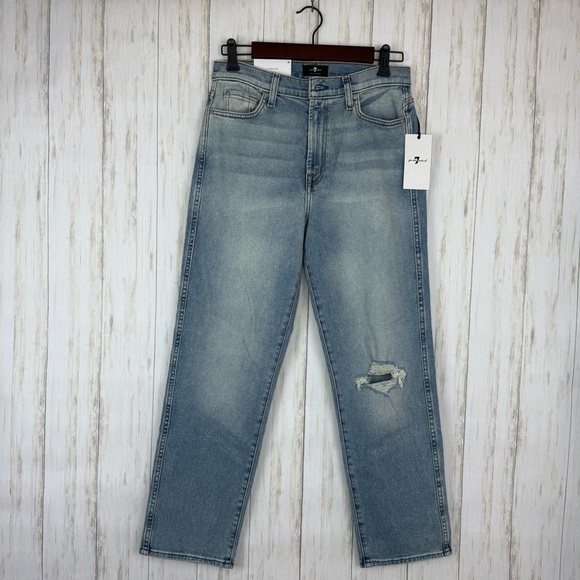 7 for all mankind NWT High Waist cropped straight size 29 - Picture 1 of 5